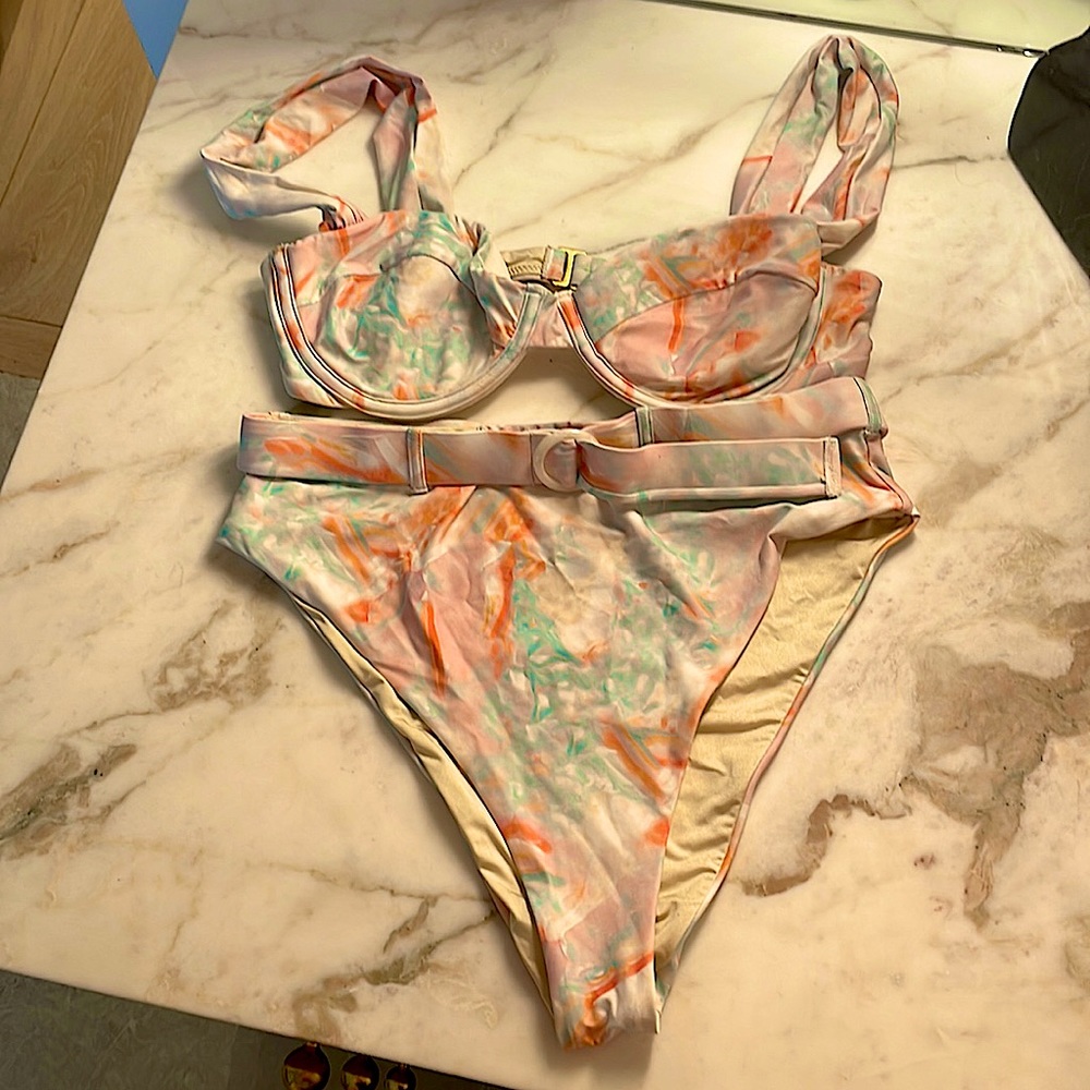We wore what swimsuit marble print size medium